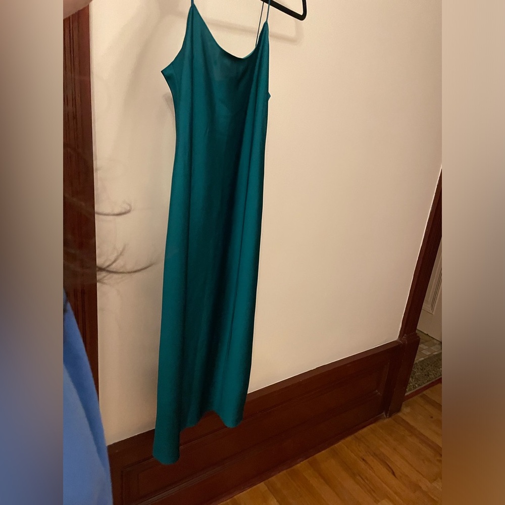 Teal midi slip dress